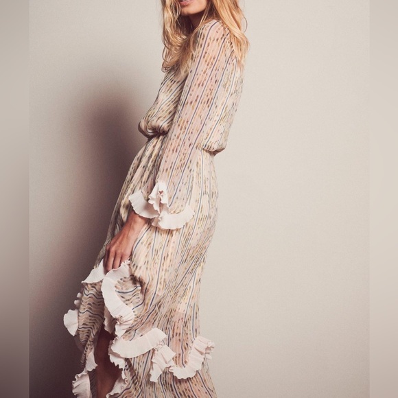 STEVIE MAY Valiant Long Sleeve Ruffle Trim Maxi Dress RRP$350 - Picture 4 of 16